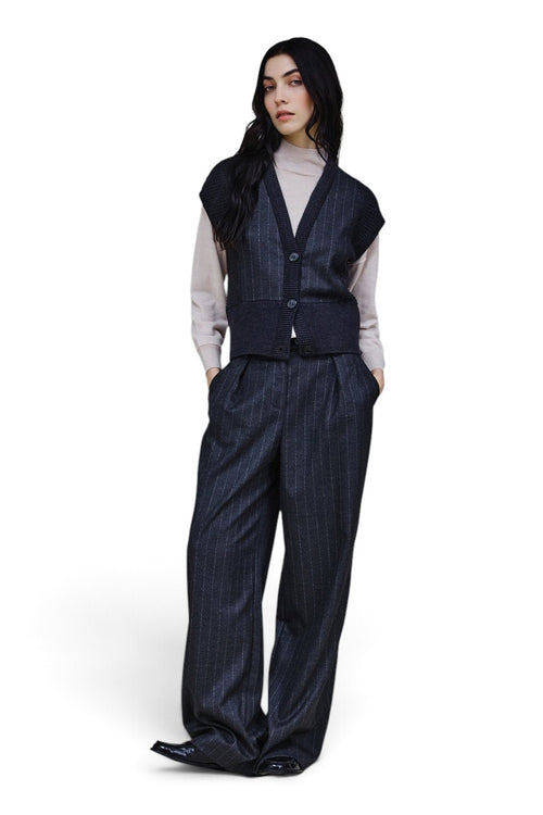 Cardigan smanicato Nenette Cody in misto lana - 2