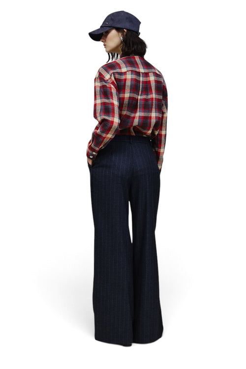 Pantalone gamba larga Nenette Epicor con motivo gessato - 2