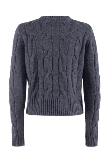 Maglia a girocollo Nenette Men in misto lana con lavorazione a trecce - 4