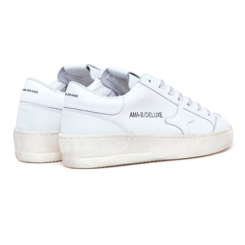 Sneaker basket Ama Brand "Slam" in vernice effetto spalmato  BIANCO - 3