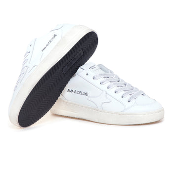 Sneaker basket Ama Brand "Slam" in vernice effetto spalmato  BIANCO - 4
