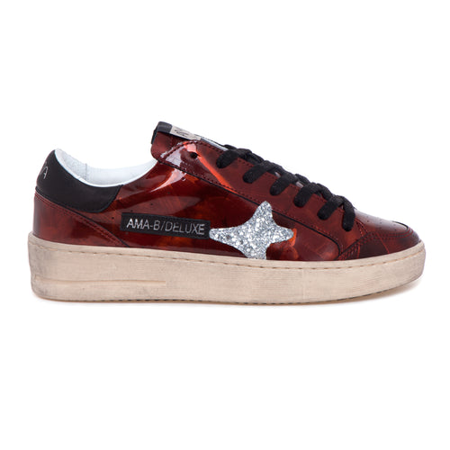 Sneaker basket Ama Brand "Slam" in vernice effetto spalmato