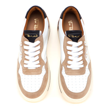 Sneaker basket Via Roma 15 in pelle e camoscio con tallone in cavallino maculato - 5