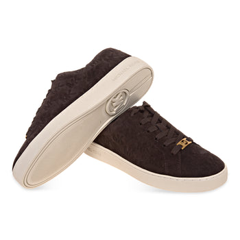 Sneaker Michael Kors Keaton Lace Up in tessuto effetto suede con monogram in rilievo - 4