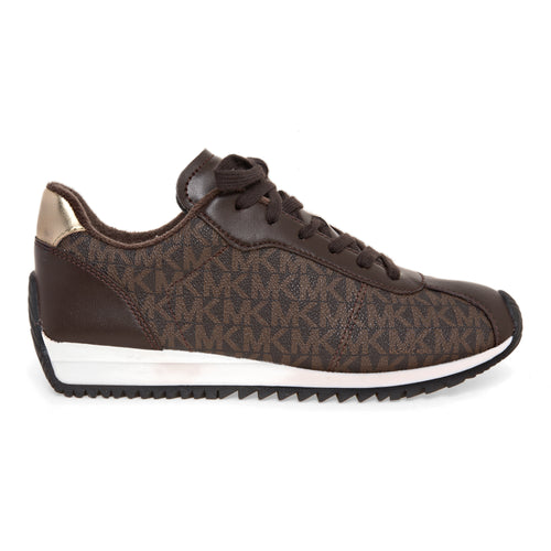 Sneaker Michael Kors Rhodes Trainer in pelle e tessuto monogram MK