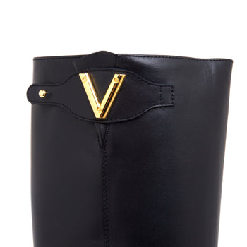 Stivale in pelle Via Roma 15 con zeppa interna e patta con "V" sul lato - 4