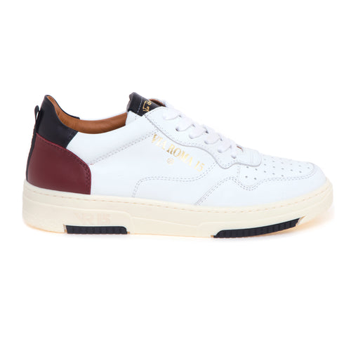 Sneaker basket Via Roma 15 in pelle e camoscio  BIANCO - BORDEAUX