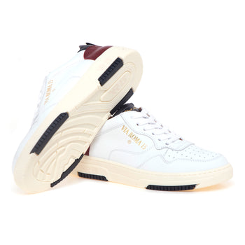 Sneaker basket Via Roma 15 in pelle e camoscio  BIANCO - BORDEAUX - 4