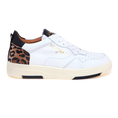 Sneaker basket Via Roma 15 in pelle con tallone maculato