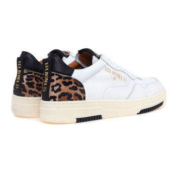 Sneaker basket Via Roma 15 in pelle con tallone maculato - 3