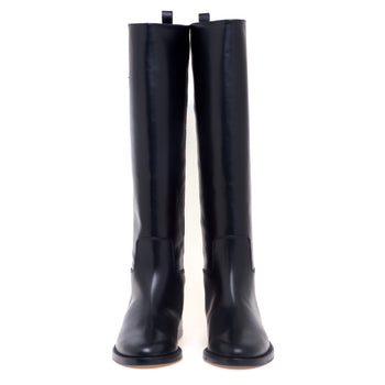 Stivale cavallerizza Via Roma 15 in pelle con mini "V" in metallo dorato - 5