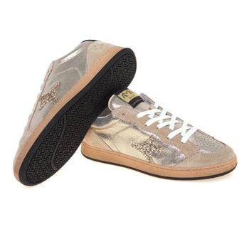 Sneaker Ama Brand modello Sun in suede laminato con logo glitter e talloncino maculato - 4
