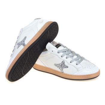 Sneaker Ama Brand modello Sun in pelle con logo e talloncino in glitter argento - 4