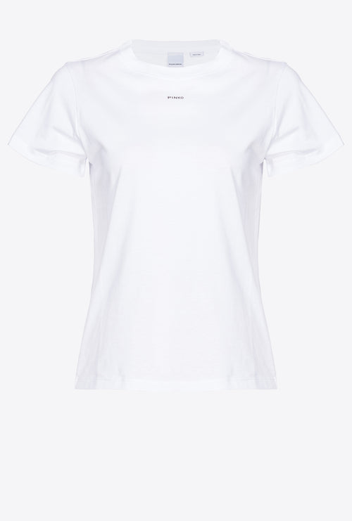 T-shirt basic Pinko in cotone old wash con mini logo