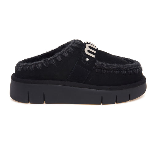 Mou Bounce Clog in camoscio con maxi logo