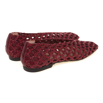 Ballerina Carmens in pelle intrecciata  BORDEAUX - 3