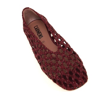 Ballerina Carmens in pelle intrecciata  BORDEAUX - 4