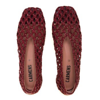 Ballerina Carmens in pelle intrecciata  BORDEAUX - 5