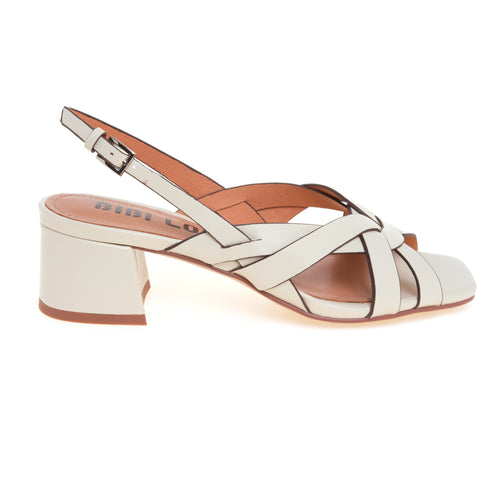 Sandalo Bibi Lou in pelle con fascette incrociate e tacco 45 mm