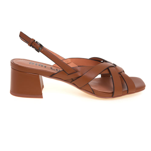 Sandalo Bibi Lou in pelle con fascette incrociate e tacco 45 mm