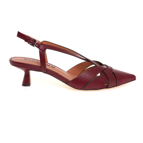 Slingback Bibi Lou in pelle con tacco 55 mm