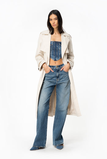 Jeans cinque tasche wide-leg Pinko in denim stretch - 5