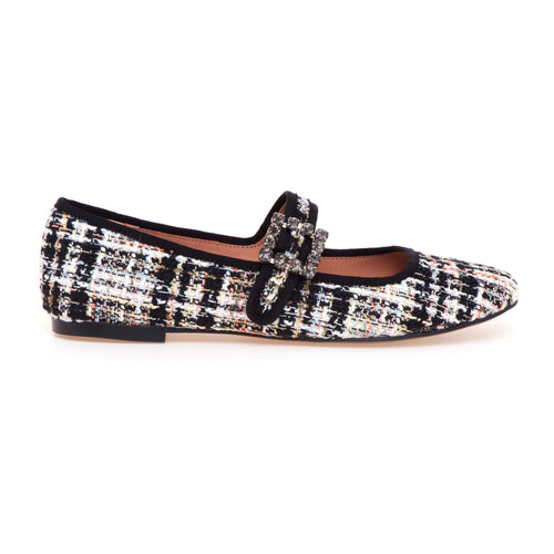 Ballerina Bibi Lou in tweed con cinturino