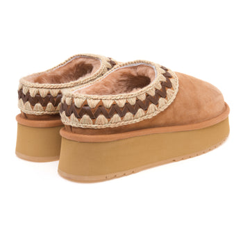 Mou Platform clog in camoscio con ricamo - 3