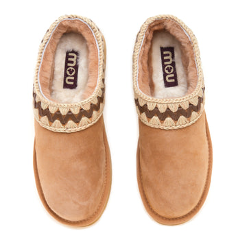 Mou Platform clog in camoscio con ricamo - 5