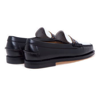 Mocassino penny Sebago in pelle spazzolata bicolore con suola in cuoio - 3