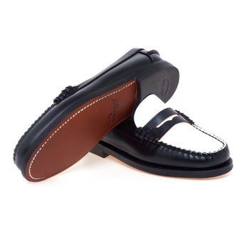 Mocassino penny Sebago in pelle spazzolata bicolore con suola in cuoio - 4