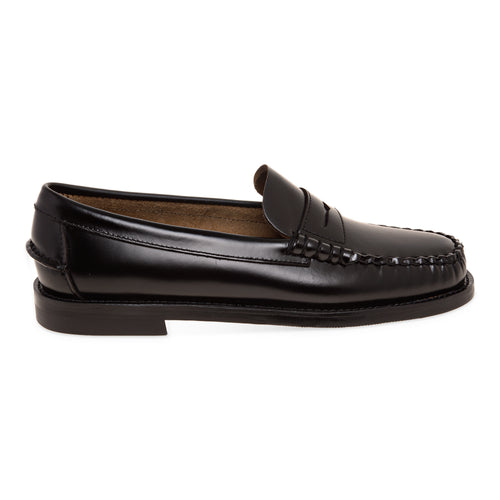 Mocassino penny di Sebago in pelle spazzolata con suola in cuoio e inserto gomma