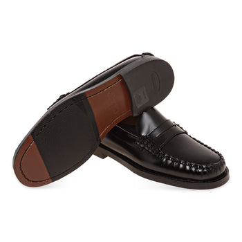 Mocassino penny di Sebago in pelle spazzolata con suola in cuoio e inserto gomma - 4