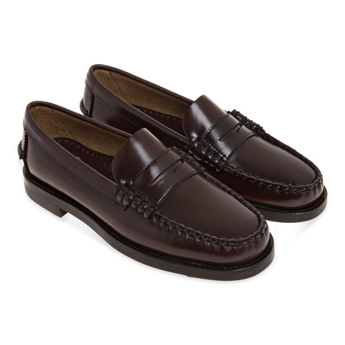 Mocassino penny di Sebago in pelle spazzolata con suola in cuoio e inserto gomma - 2