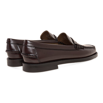 Mocassino penny di Sebago in pelle spazzolata con suola in cuoio e inserto gomma - 3