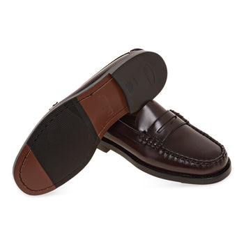 Mocassino penny di Sebago in pelle spazzolata con suola in cuoio e inserto gomma - 4