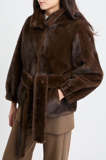 Ecopelliccia corta Bully con cintura removibile - 3