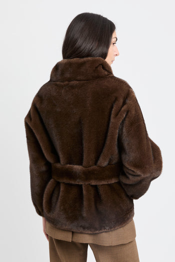 Ecopelliccia corta Bully con cintura removibile - 4