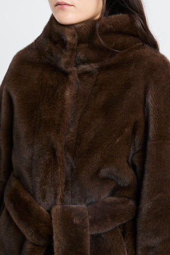 Ecopelliccia corta Bully con cintura removibile - 6