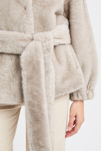 Ecopelliccia corta Bully con cintura removibile - 3