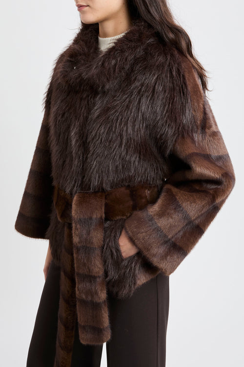 Ecopelliccia corta Bully con cintura removibile