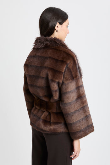 Ecopelliccia corta Bully con cintura removibile - 5