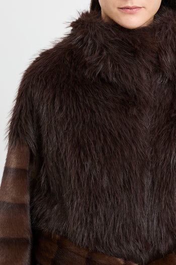 Ecopelliccia corta Bully con cintura removibile - 7