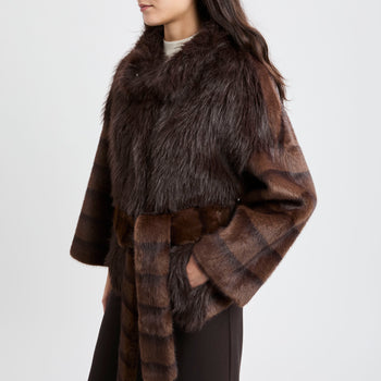 Ecopelliccia corta Bully con cintura removibile - 8