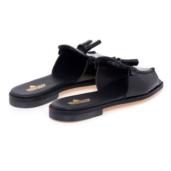 Ciabatta/sandalo flat Sebago Will in pelle spazzolata con nappine - 3