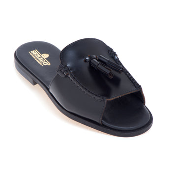 Ciabatta/sandalo flat Sebago Will in pelle spazzolata con nappine - 4