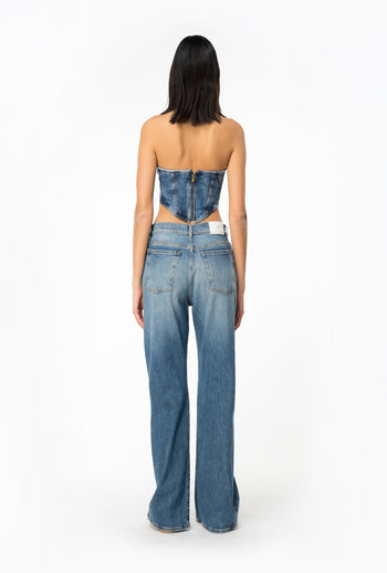 Jeans cinque tasche wide-leg Pinko in denim stretch - 6