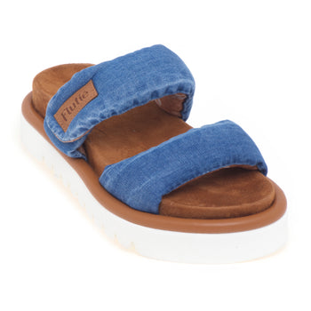 Slipper Flufiè con doppia fascia effetto denim e suola in EVA - 4