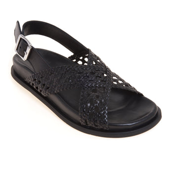 Sandalo flat Guglielmo Rotta in pelle intrecciata con fussbett - 4