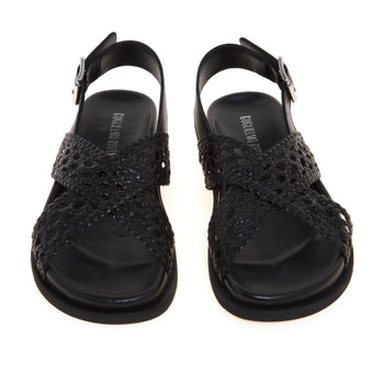 Sandalo flat Guglielmo Rotta in pelle intrecciata con fussbett - 5